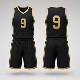 黑金暗纹篮球服